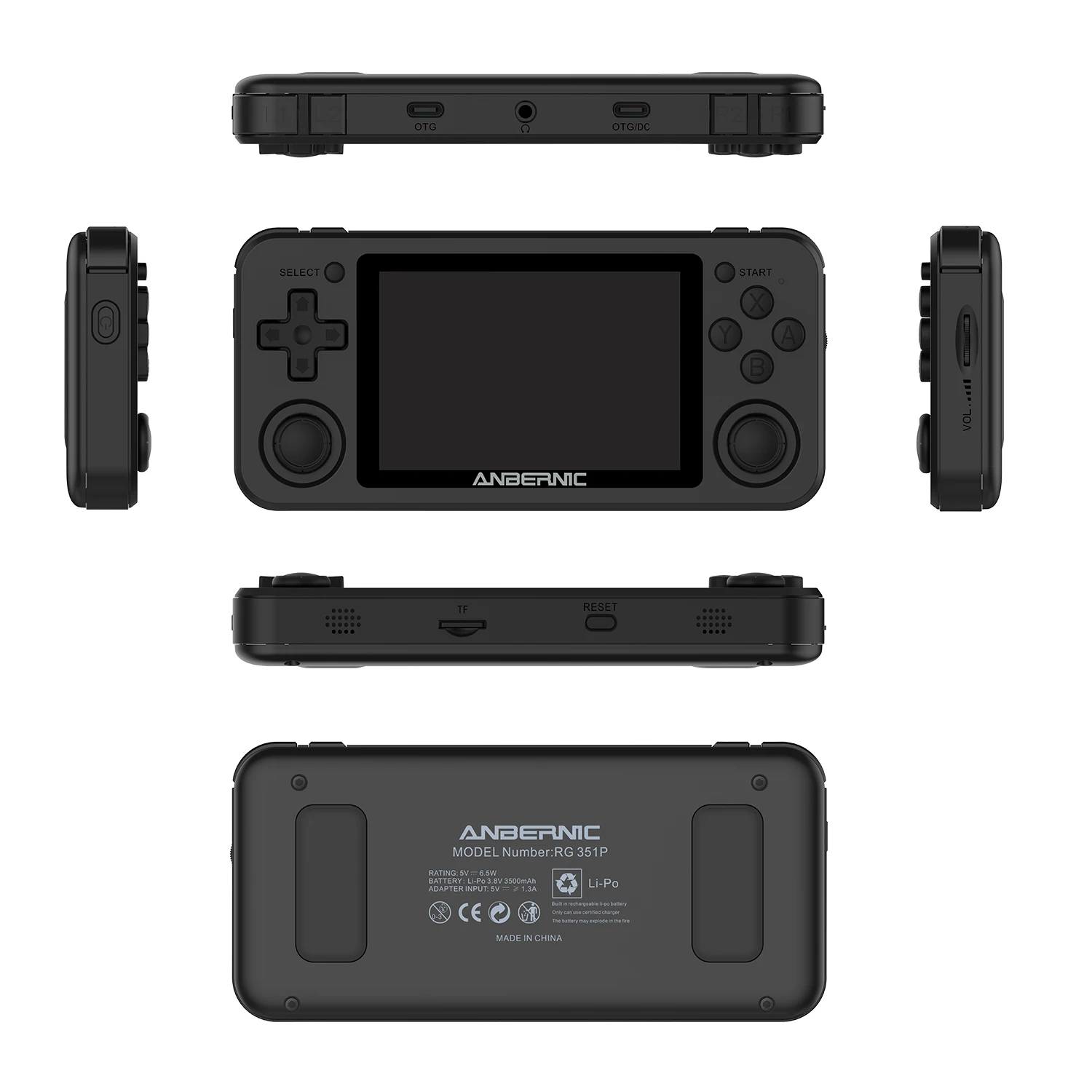 Verkaufen Schwarz/Weiß/Lila Multi Sprachen RG351P Open-Source-Linux Handheld Retro Spiel Konsole RK3326 Quad Core 64GB Emuelec 3500mAh