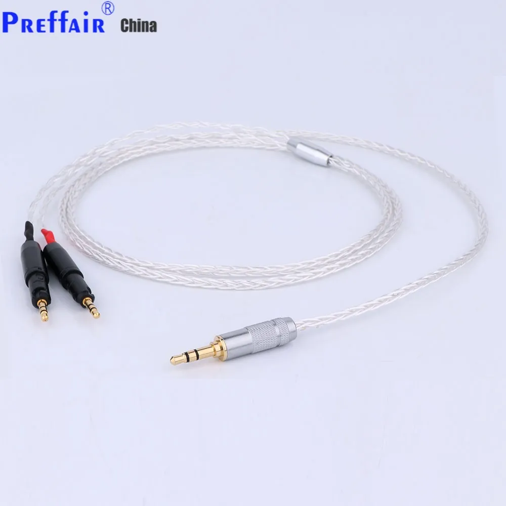 

8-ядерный OCC посеребренный плетеный кабель для наушников и наушников для аудио-техники ATH-R70X 6,35 мм 2,5 мм XLR 4,4 мм штекер