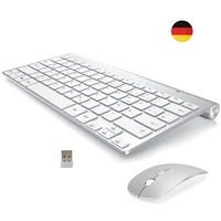 2 4g wireless german keyboard mouse ultra slim multimedia keyboard mouse combo low noise for laptop desktop windows smart tv
