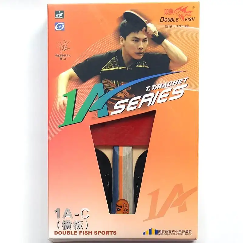

Original double fish table tennis finished racket 1 star 1AC pure wood fast atack with loop ping pong game FL long handle