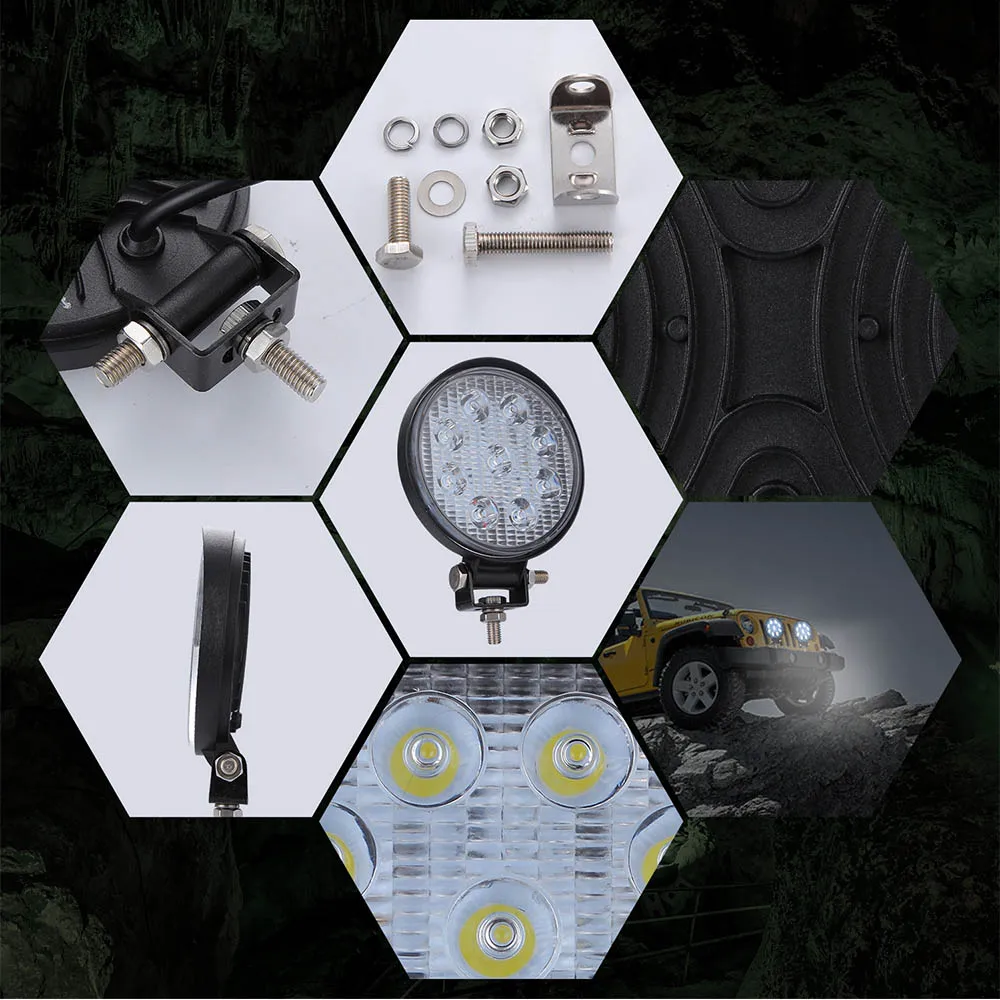 27W 42W 48W LED Off-Road/Offroad Light Bar 12V 24V Car Light For Jeep ATV UAZ SUV 4WD 4x4 Truck Tractor Off-road Spot Light Bulb