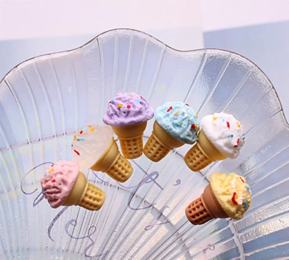 

3D каучуковая имитация мороженого Десерт кабошон миниатюрная еда художественное украшение для кукольного домика