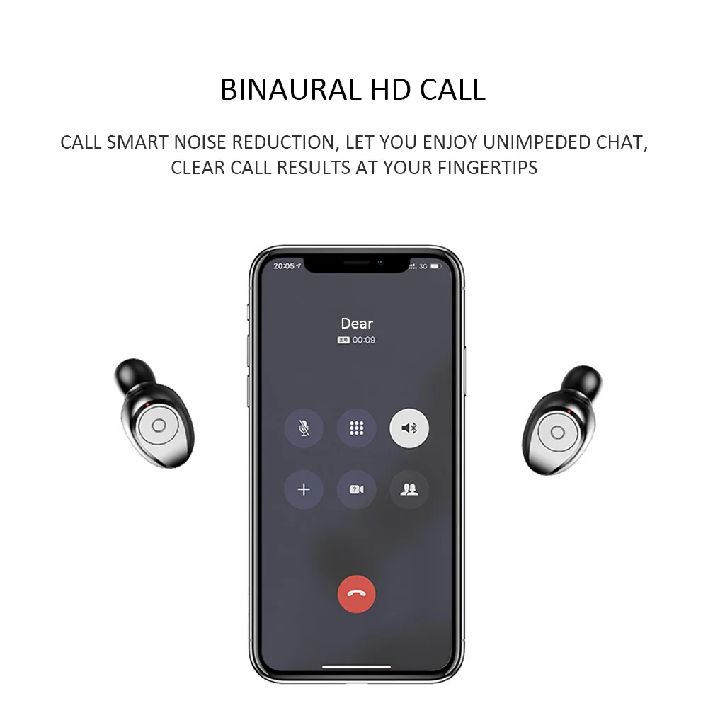 TWS Bluetooth V5.0 наушники беспроводные стерео Спортивные Беспроводные вкладыши