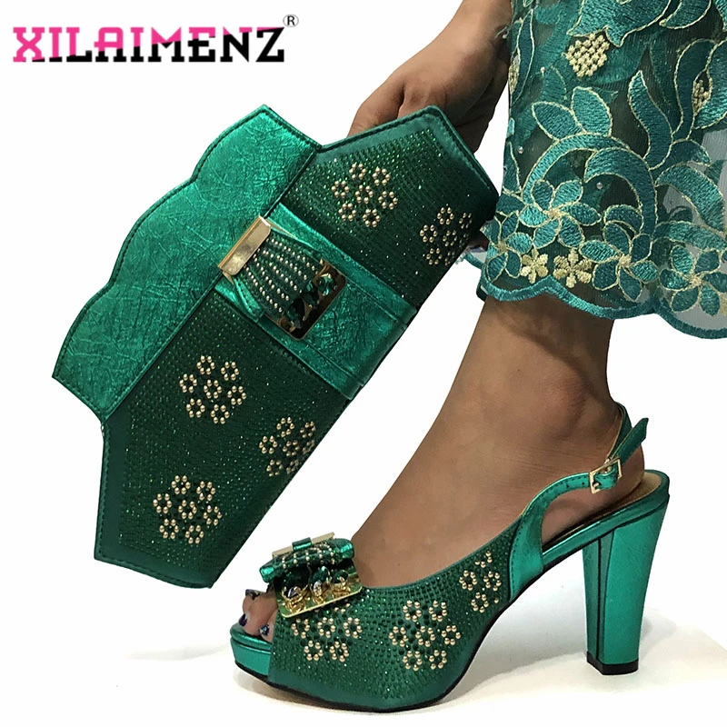 2020 комплект из туфель и сумочки в нигерийском стиле на очень высоком каблуке