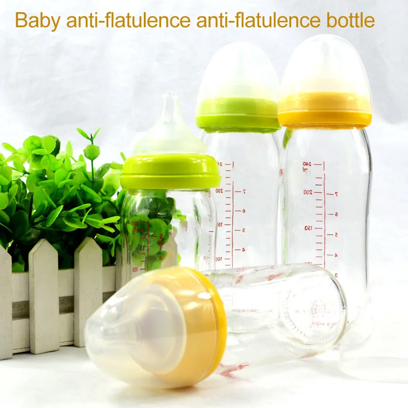 

1 Pcs Wide Mouth Milk Bottle Anti-flatulence PPSU Silicone Safe for Newborn Baby NSV