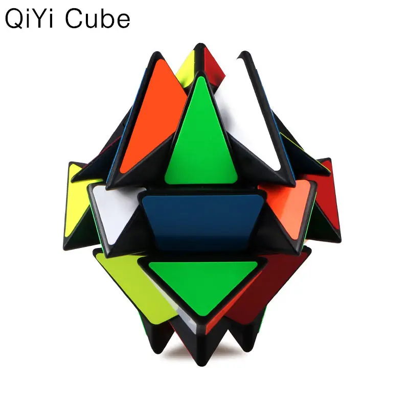 

QIYI Axis Magic Cube Change Irregularly Jinggang Professional Puzzle Speed Cube with Frosted Sticker 3x3x3 Black Body Cube