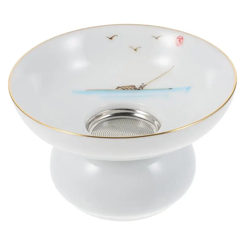 

Керамический фильтр для чая, классическое ситечко для заваривания чая с подставкой-держателем, китайский чайный набор кунг-фу, чайная посуд...