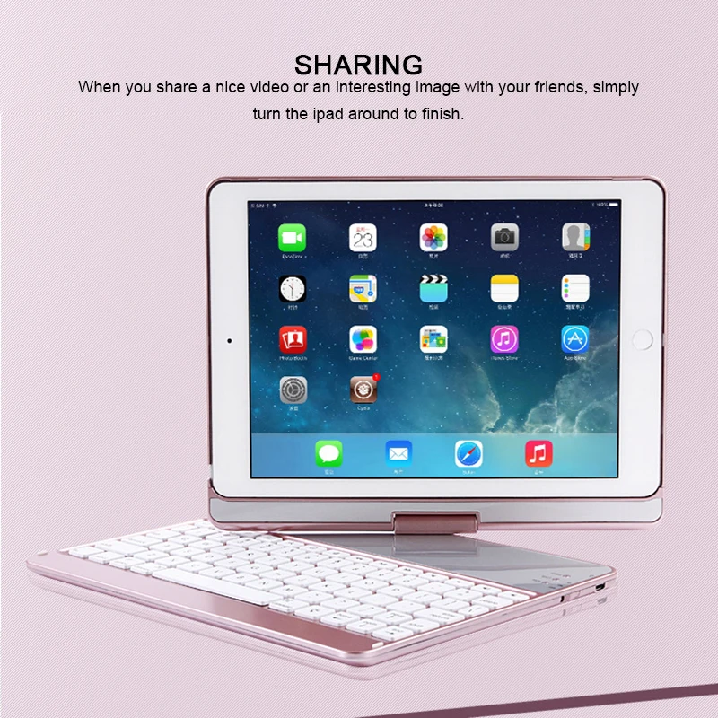 Беспроводная Bluetooth клавиатура с поворотом на 360 градусов чехол для планшета