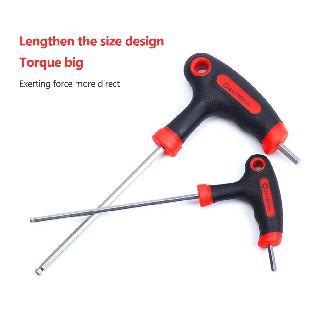 

Hot Sale T Handle allen Hex Key Wrench 2.5-10mm Hexagon Spanner Ball Head Wrench Bike Repair tools