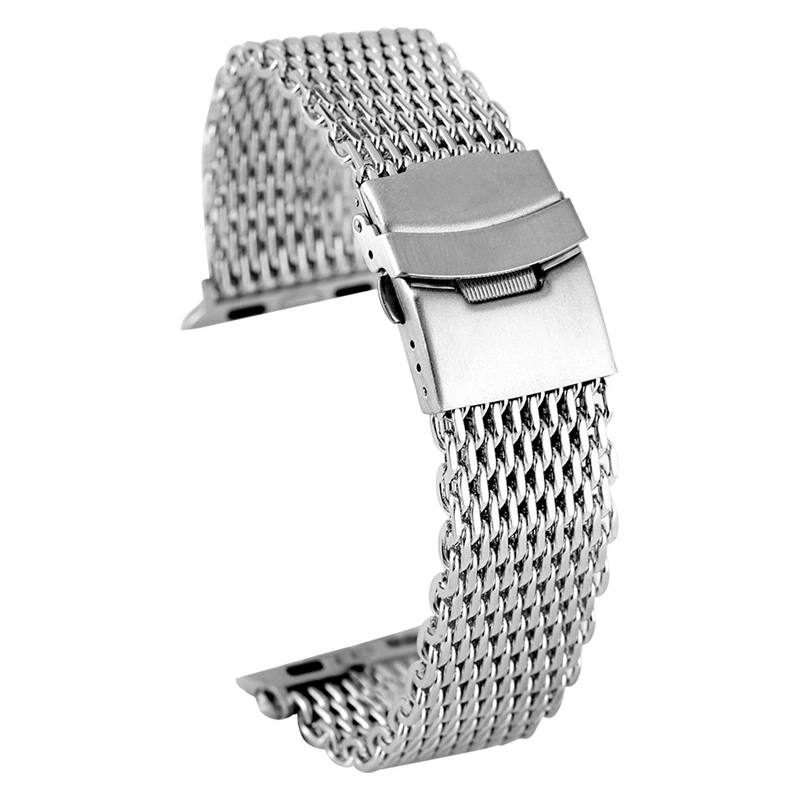 Миланская Акула сетчатый ремешок для часов Apple Watch 42 мм 38 металлический браслетов