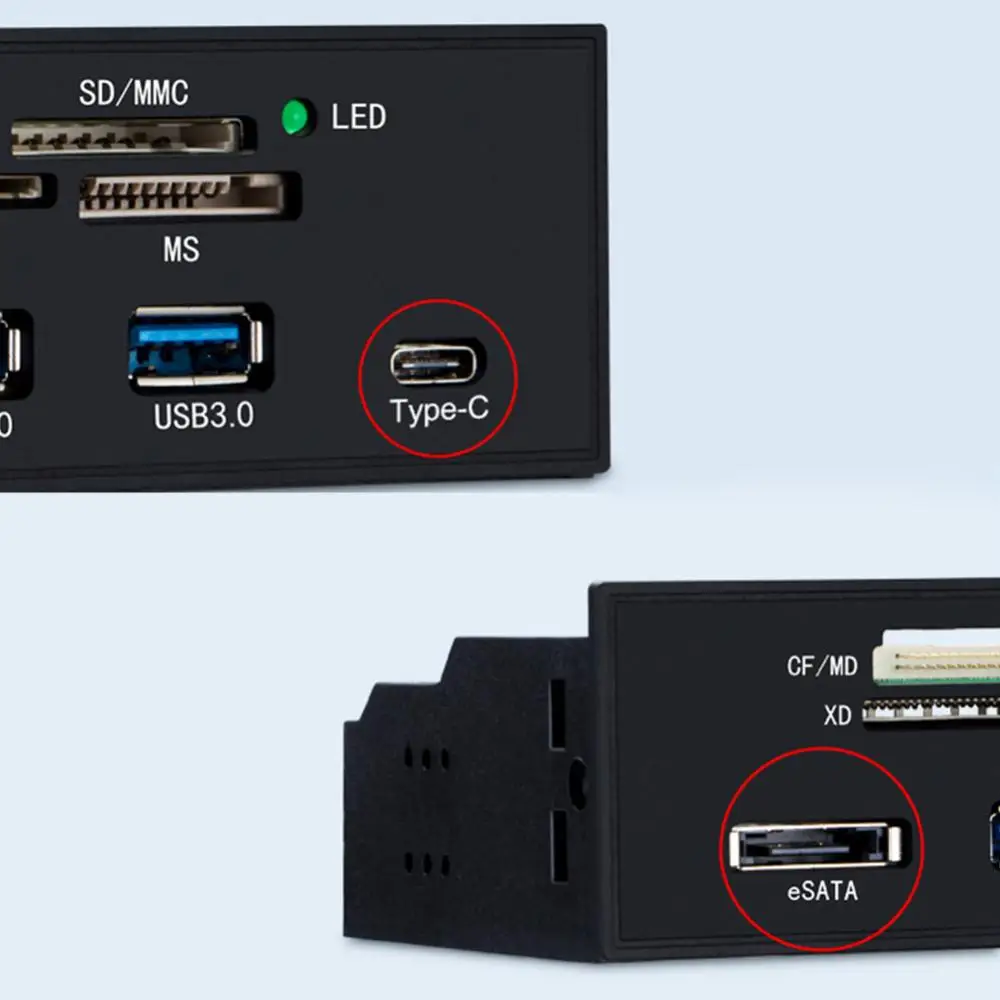 Многопортовый ПК Передняя панель внутренняя USB3.0/3 1 eSATA Поддержка порта Type-C