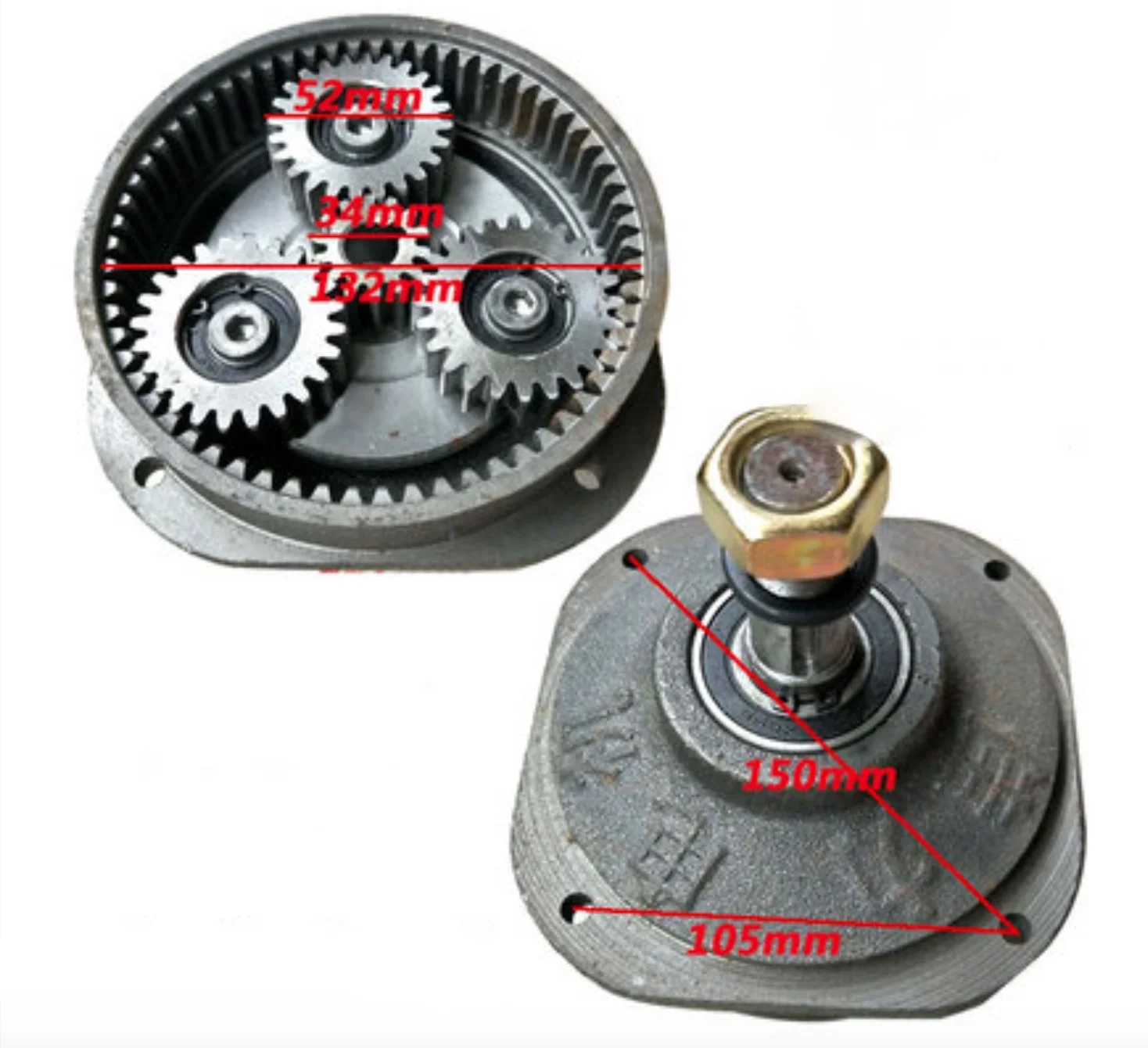 

1set Center Gear:15teeths . Planet Gear:24t Electric Tricycle Motor Gearbox Motor Head Reducer Assembly