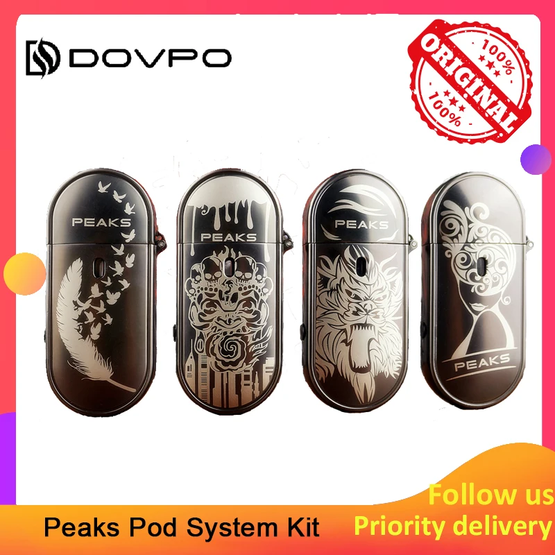 Dovpo Peaks Pod системный комплект 650 мАч встроенный аккумулятор 2 мл цинковый сплав и PCTG