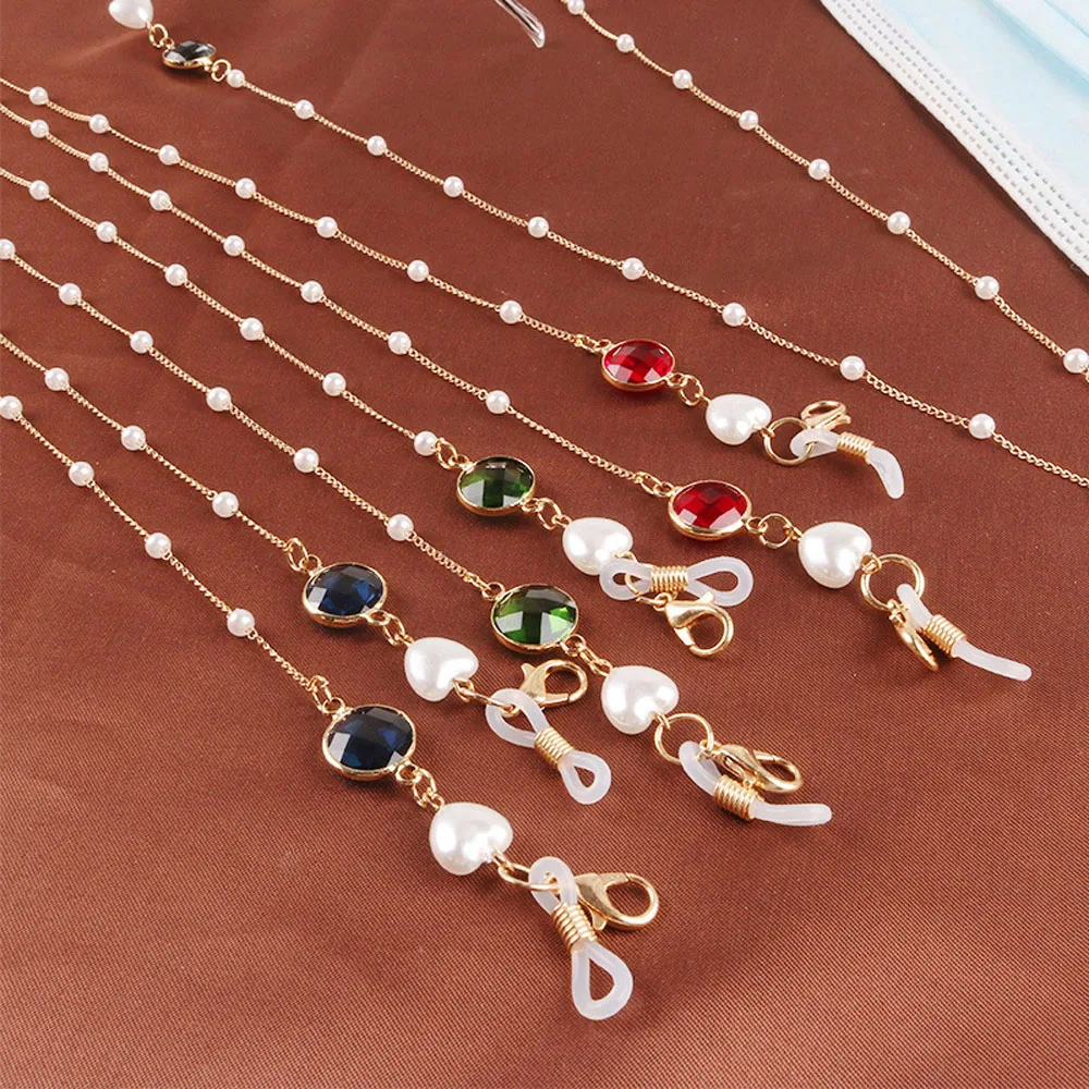 

Цепочка для очков женская с жемчугом, шнурок для очков, держатель для очков, ремешок, 2021