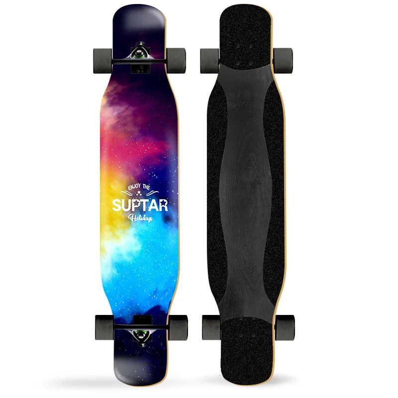 AddFun Double Rocker Longboard Skateboard for Adults New Products Professional 117cm Skateboarding PU Perfusion Wheels Fashion