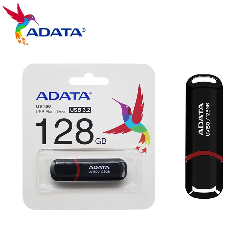 

ADATA UV150 USB 3.2 Flash Drive 32GB 64GB 128GB Black Pendrive High Speed Memory Stick U Disk Flash USB3.2 Pen Drive for PC