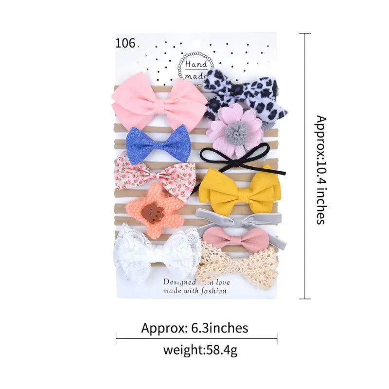 

12 Pcs Baby Girl Headbands and Bows, Newborn Infant Toddler Nylon Hairbands Hair Accessories