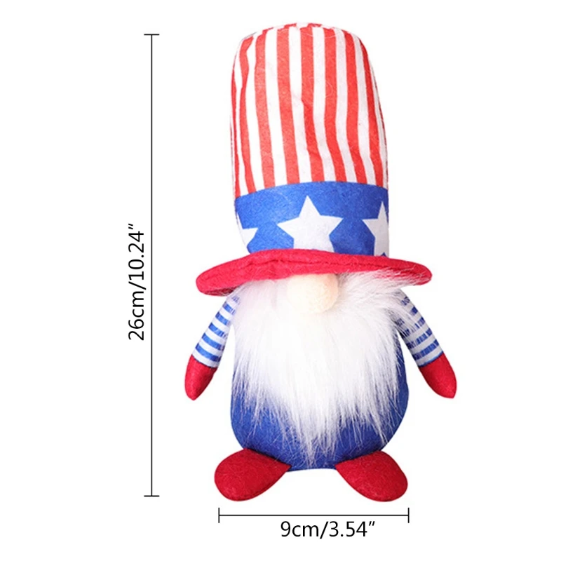 

Independence Day Gnome Stars Stripes Patriotic Memorial Day Tomte 4th of July Gift Dwarf Elf Ornaments Kitchen Tiered Tray LXAC