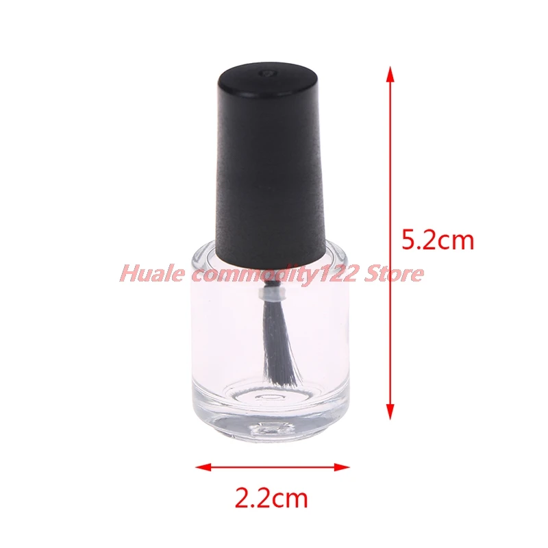

New 4ml 5ML Cosmetic Transparent Glass Nail Polish Bottle Empty Lid Brush Containers Nail Clear Refillable Bottles With Brush
