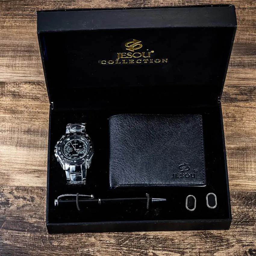 Рождественский подарочный набор для бойфренда папы мужские часы стальной