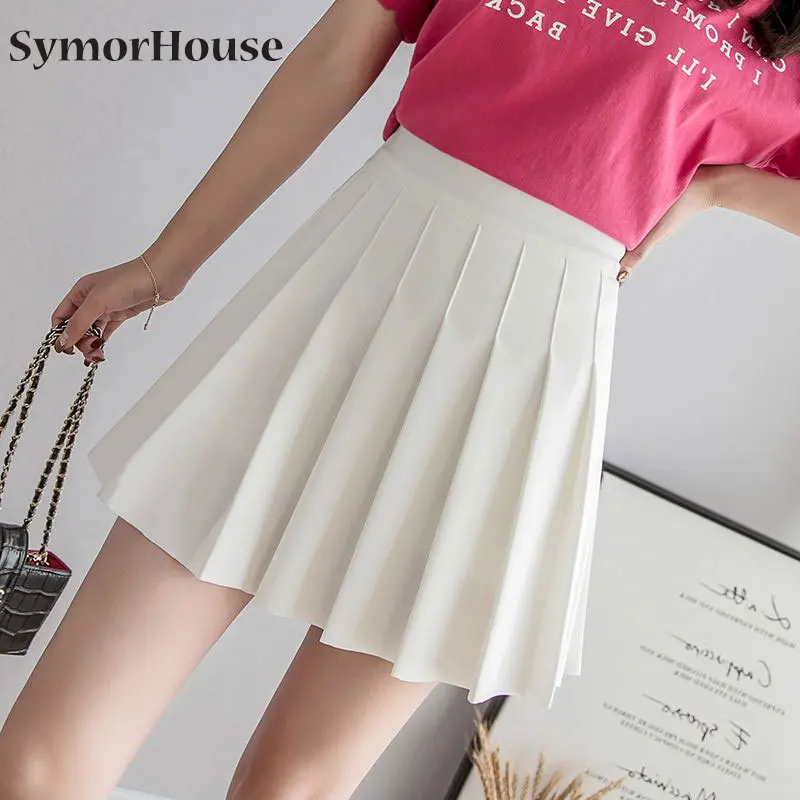 

Girls A Lattice Short Dress High Waist Pleated Tennis Skirt Uniform with Inner Shorts Underpants for Badminton Cheerleader