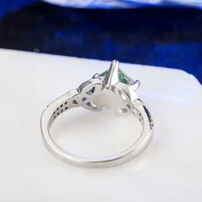 Женское кольцо из серебра 925 пробы с квадратным радужным топазом|Кольца| |