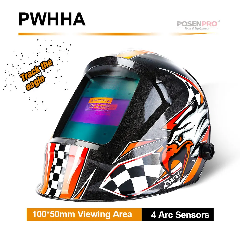 Фиолетовый POSENPRO Fire Skull MMA MIG TIG Сварочная маска сварочный шлем Орел для сварочного аппарата для пайки сварочный колпачок для сварки - Цвет: Фиолетовый