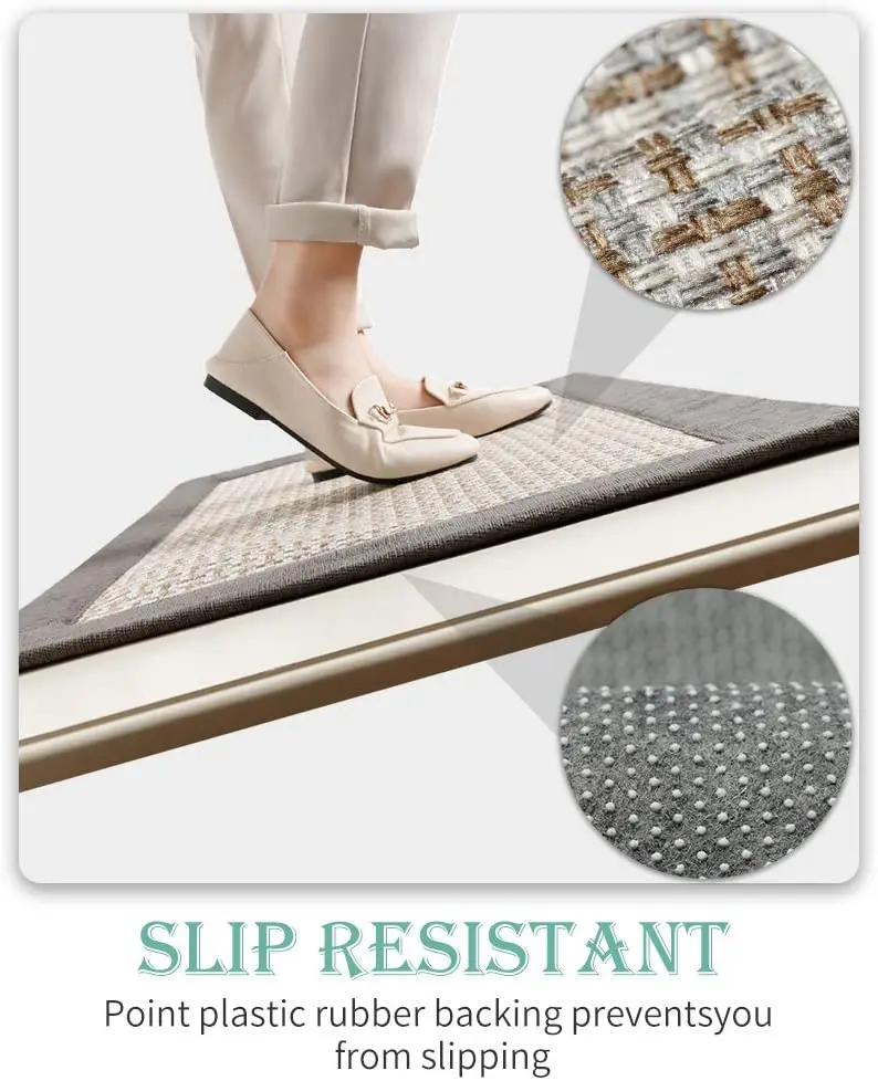 

Kitchen Carpet Mats Non-slip Washable Absorbent Carpet Kitchen Large Kitchen Floor Mats In Front of The Sink 2-piece Set