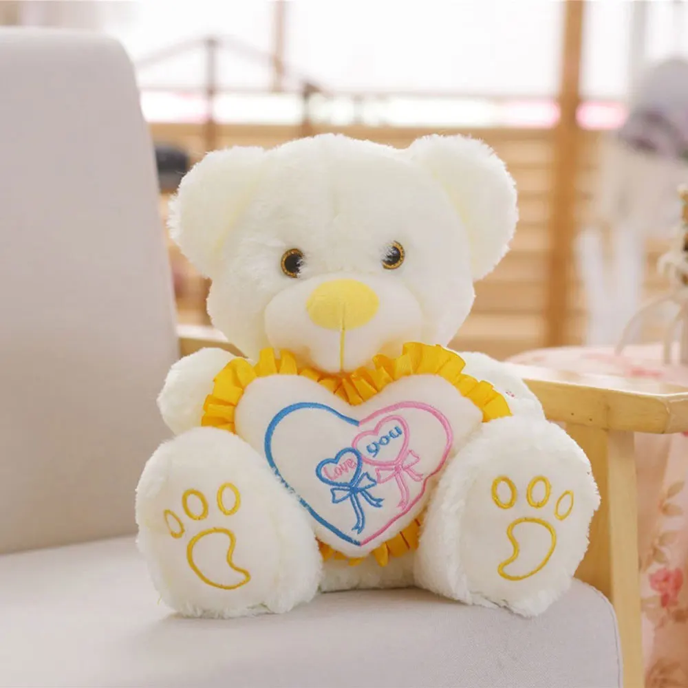 Valentine'S Day Soft Love Glowing Teddy Bear Stuffed Plush Toys Romantic Luminous Birthday Girlfriend Decorations | Дом и сад