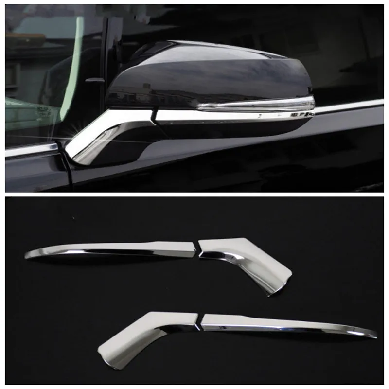 

Auto Accessory For Toyota Alphard / Vellfire AH30 2016 2017 - 2019 ABS Side Door Rearview Mirror Strip Cover Trim Bright Silver