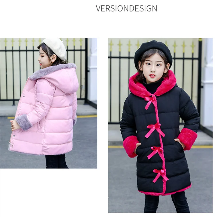 Зимнее пальто с искусственным мехом для девочек, куртки, теплая парка, детская одежда для малышей, детская утепленная Вельветовая одежда-30