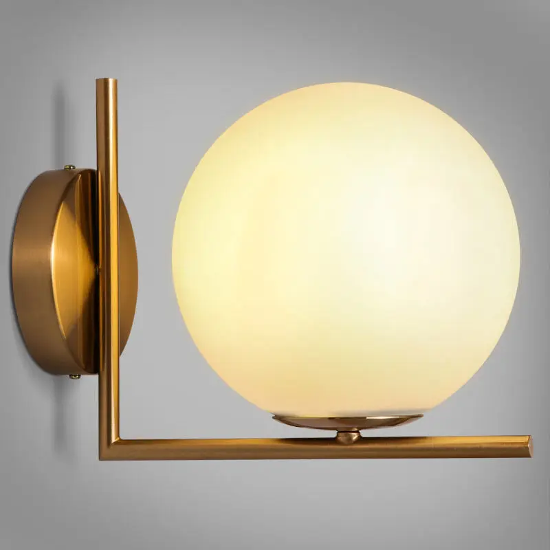 Современный светодиодный настенный светильник с Белым Круглым стеклом | Лампы и