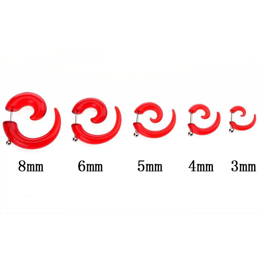 Прозрачные 10 шт/5 пар акриловые спиральные затычки для ушей Поддельные Носилки