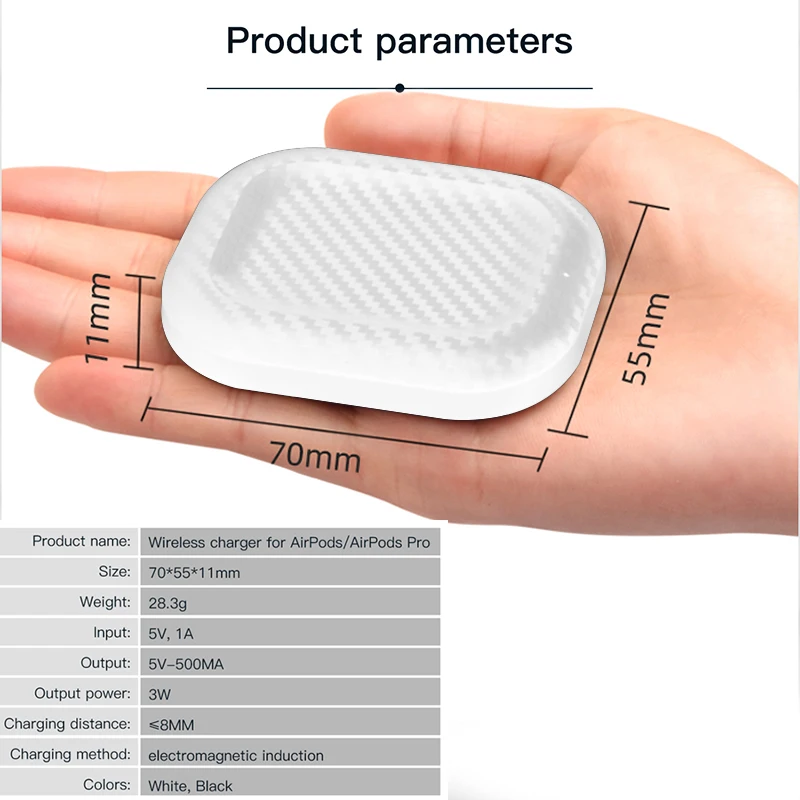 

QI Wireless Charger Pad For Airpods Pro 1 2 Wireless Charger Dock Station For Apple Airpods Air Pods Desk Fast Charging Stand