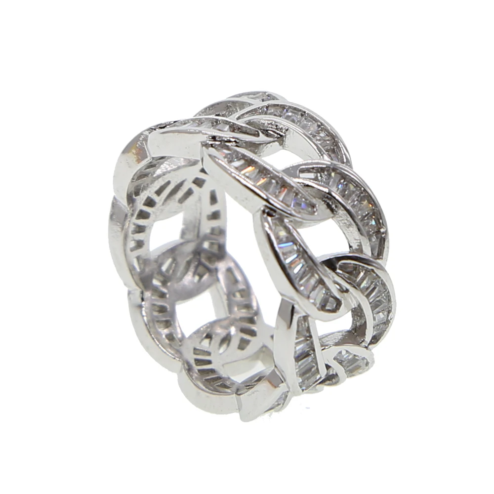 Новое горячее модное кольцо Anillos Anel кубинское микро проложить кубический циркон