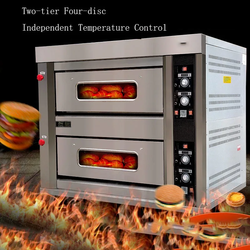 

ZBB-204D форма для выпечки хлеба Электрический духовой шкаф 2 Слои 4 Пан газовая печь двойной коммерческая печь для пиццы пекарная оборудование ...