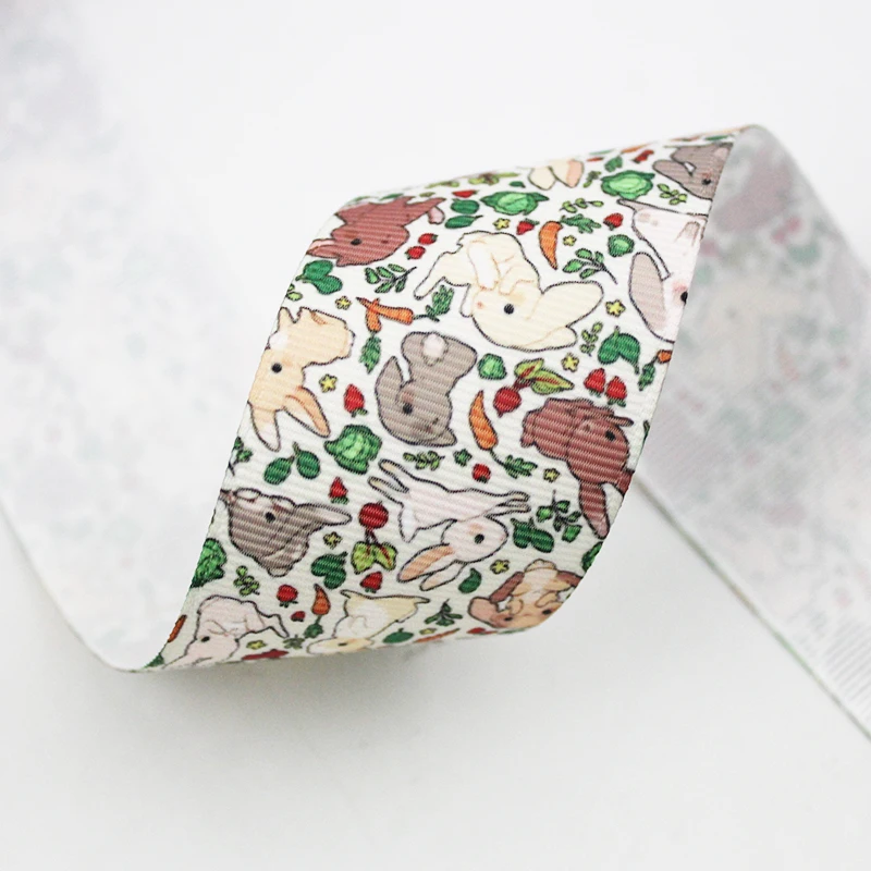 

Cartoon ribbit printed grosgrain ribbon 9-75mm DIY handmade materials christmas wedding gift wrap tape ribbons