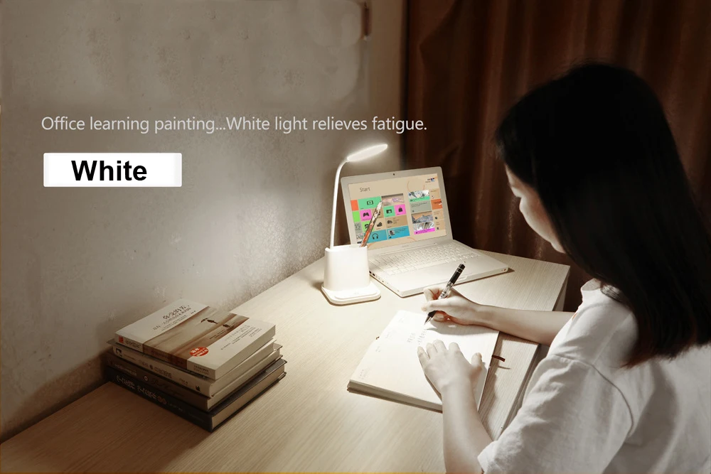 LED Desk Lamp USB Rechargeable Touch Dimming Adjustment Table Lamp for Children Kids Reading Study Bedside Living Room Bedroom