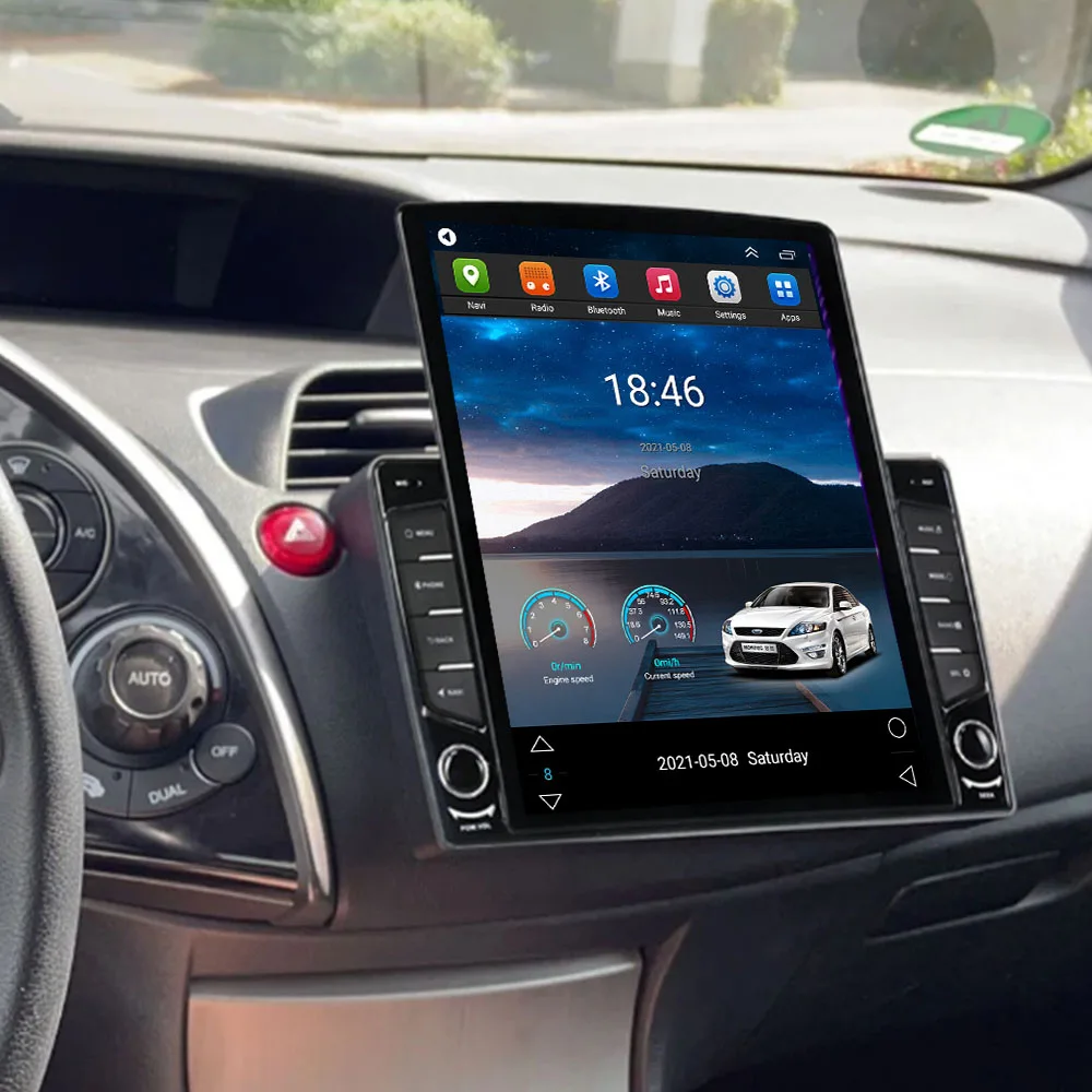 

9.7" Android For HONDA Civic Hatchback 2006 2007 2008 2009-2012 Tesla Type Car Radio Multimedia Video Player Navigation GPS