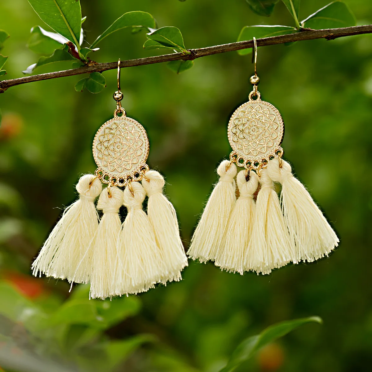 2020 Модные Разноцветные этнические висячие серьги в стиле бохо с кисточками