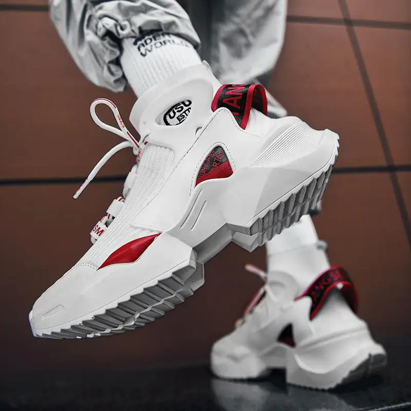 

Men and Women Red White Knitted Socks Shoes Breathable Non-slip Wear-resistant Trend Sports Shoes Basketball Shoes HL030