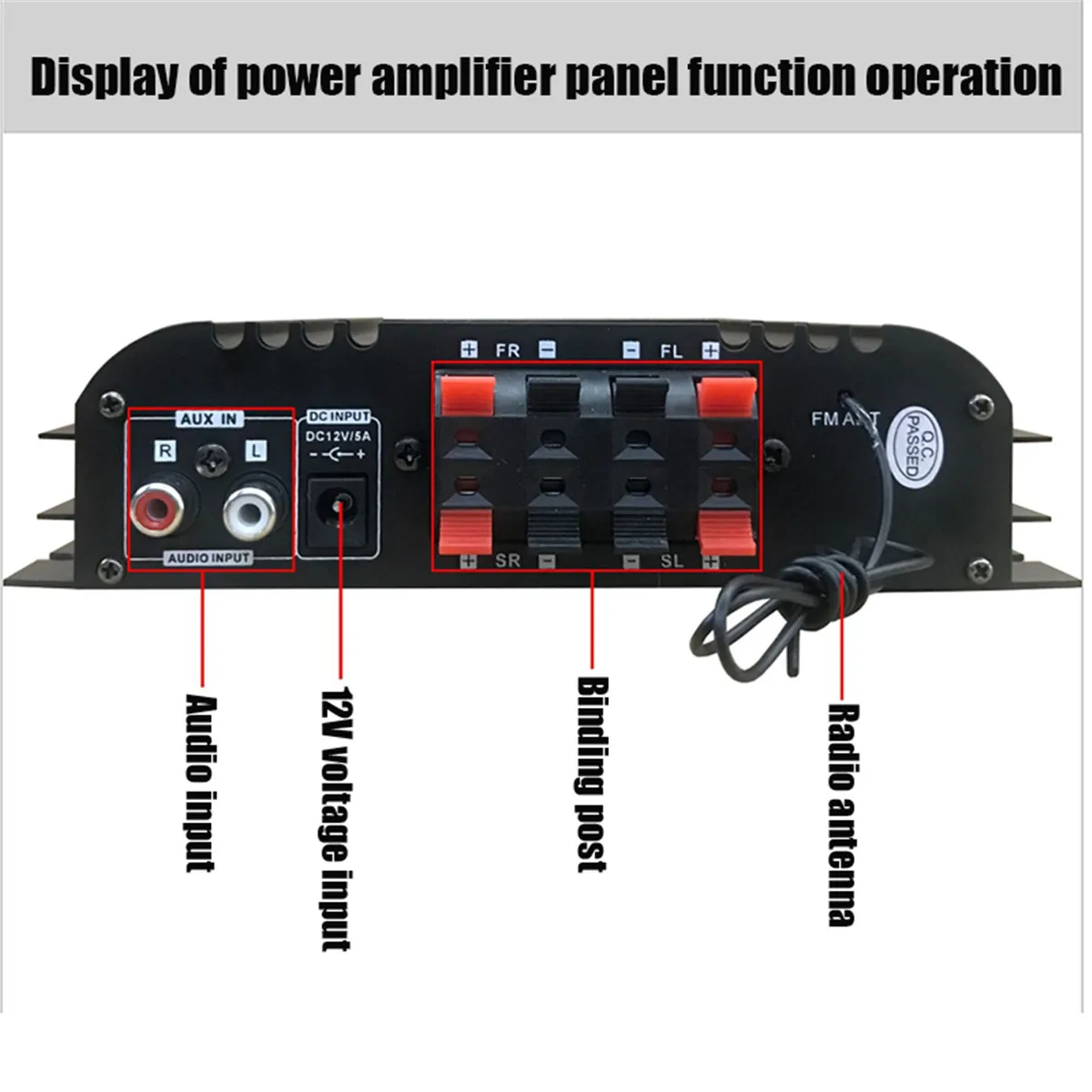 DC12V Bluetooth Amplifier Home Digital Amplifiers 180Wx4 Car Audio Bass Power Hifi FM USB SD Radio for Subwoofer Speakers | Электроника