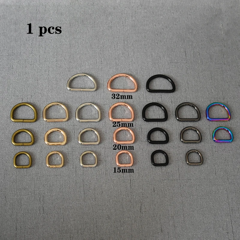 

1 Pcs/Pack 15mm 20mm 25mm 32mm Metal D Ring Belt Buckle For Belt Ribbon Backpacks Shoes Bag Dog Collar Buckles DIY Accessories