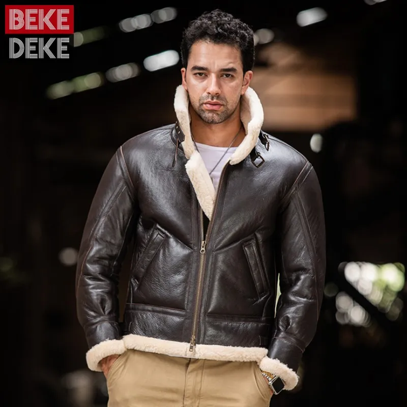 

Мужская зимняя куртка из натуральной овчины, с натуральным мехом