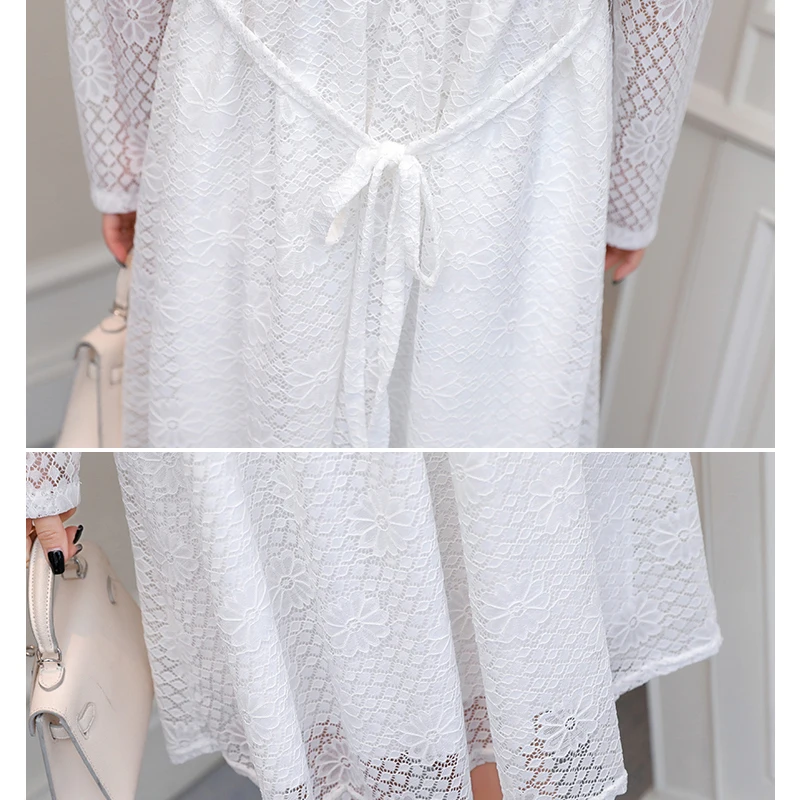 Беременность одежда белое кружевное длинное платье Одежда для беременных платья