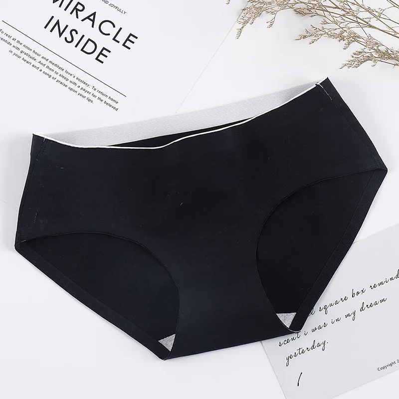 Черный Traceless cotton Briefs women Simple sexy Women Panties spring New Seamless honeycomb germproof lingerie Underwear - Цвет: Черный