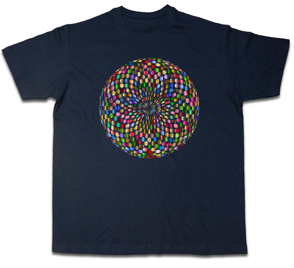 Psychedelic диско светлая футболка Ретро Oldies Musik Nerd Techno Licht электро веселое Harajuku -