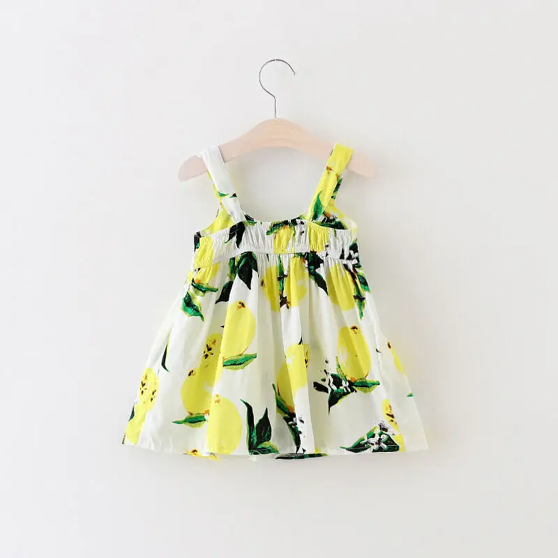 

Sundress Newborn Baby Dress Girls Lemon Print Dresses Summer Infant 0-3Year Girl Birthday Dress Holiday Clothing