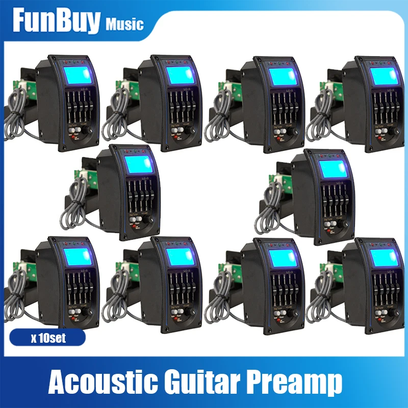 

10 шт. LC-5 5 полос акустической гитары Пикап эквалайзер предусилитель ЖК-дисплей тюнер Piezo Pickup эквалайзер, обеспечивающий Системы