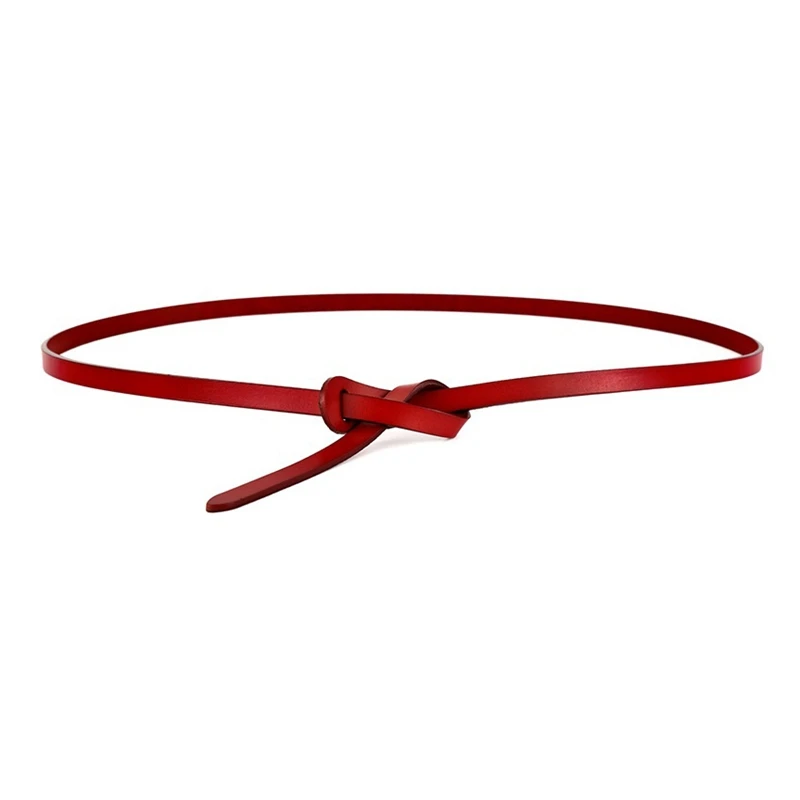 

Women Leather Skinny Belt for Dress, Fashion PU Thin Waist Belt